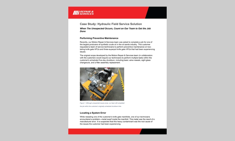 Hydraulic Field Service Solution Case Study PDF MiRS