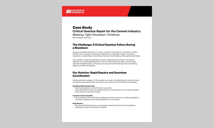 Critical Gearbox Repair for the Cement Industry Thumb Image 2025
